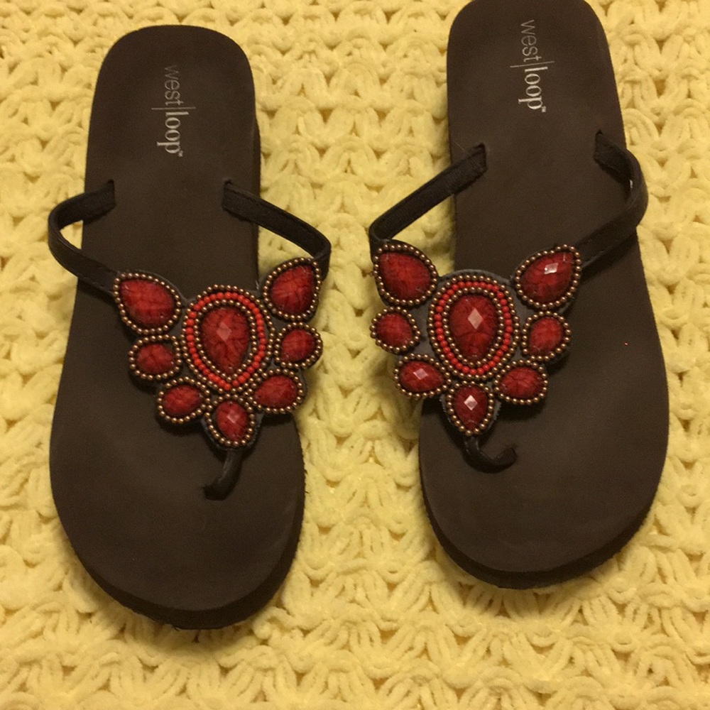 West Loop wedge flip flops